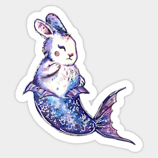 White Bunny Mermaid Sticker